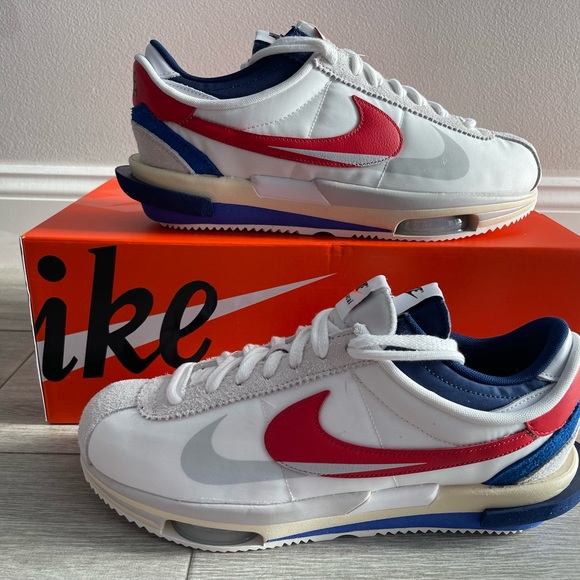 Nike Sacai Zoom Cortez SP 4.0 OG DQ0581-100 White Light Cream University Red 12
